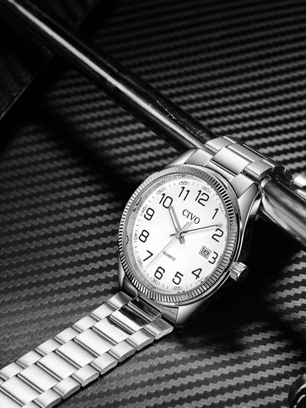 Stylish Silver Analog Watch for Men - Stainless Steel Dress Wrist Watch with